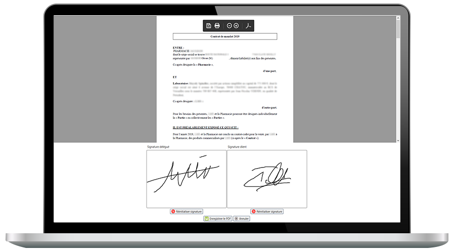 Signature of the contract according to the terms